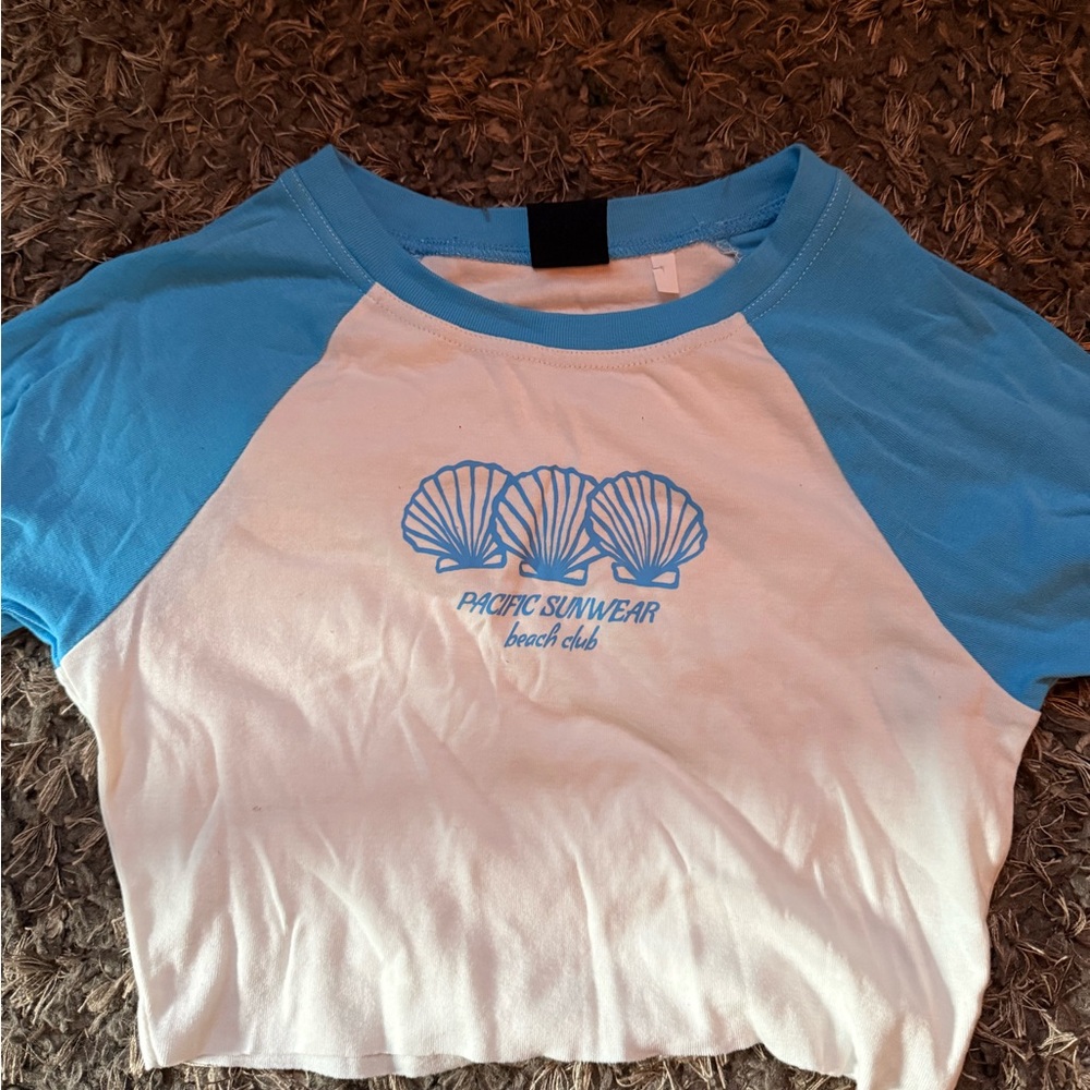 PacSun Kids Blue and White Shell Tee
